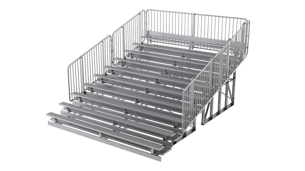 Standard 10 Row Bleachers System - Model BLEC10-Taimco