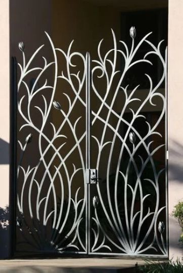 Stunning Laser Cut Abstract Design Tulip Metal Garden Gate | Custom Fabrication Entry Metal Gate | Made in Canada– Model # 841-Taimco