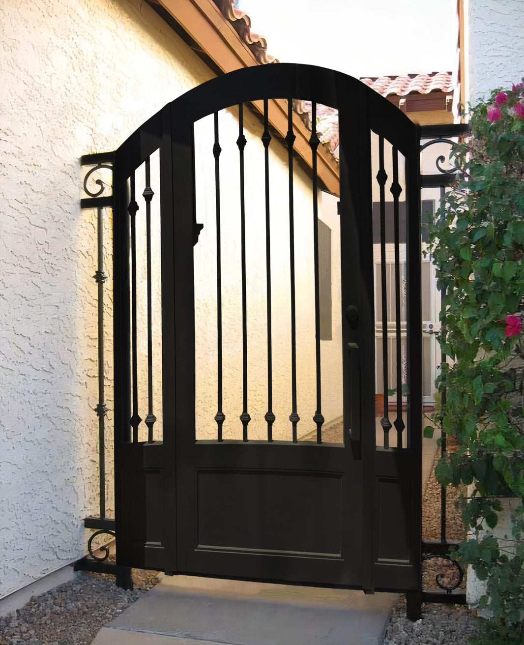 Stunning Panel Design Wrought Iron Pool Gate| Custom Fabrication Sturdy Steel Garden Gate | Made in Canada – Model # 335-Taimco