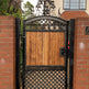 Sturdy Wrought Iron Metal with wood Yard Gate | Custom Fabrication Spiral Vintage Iron Back Yard Gate | Made in Canada – Model # 871-Taimco