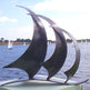 Three Sail Sculpture - Metal Art Decorative Garden Work - Model # MA1194-Taimco