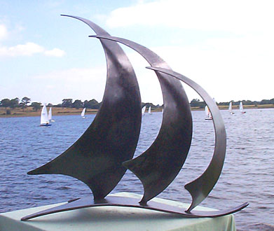 Three Sail Sculpture - Metal Art Decorative Garden Work - Model # MA1194-Taimco