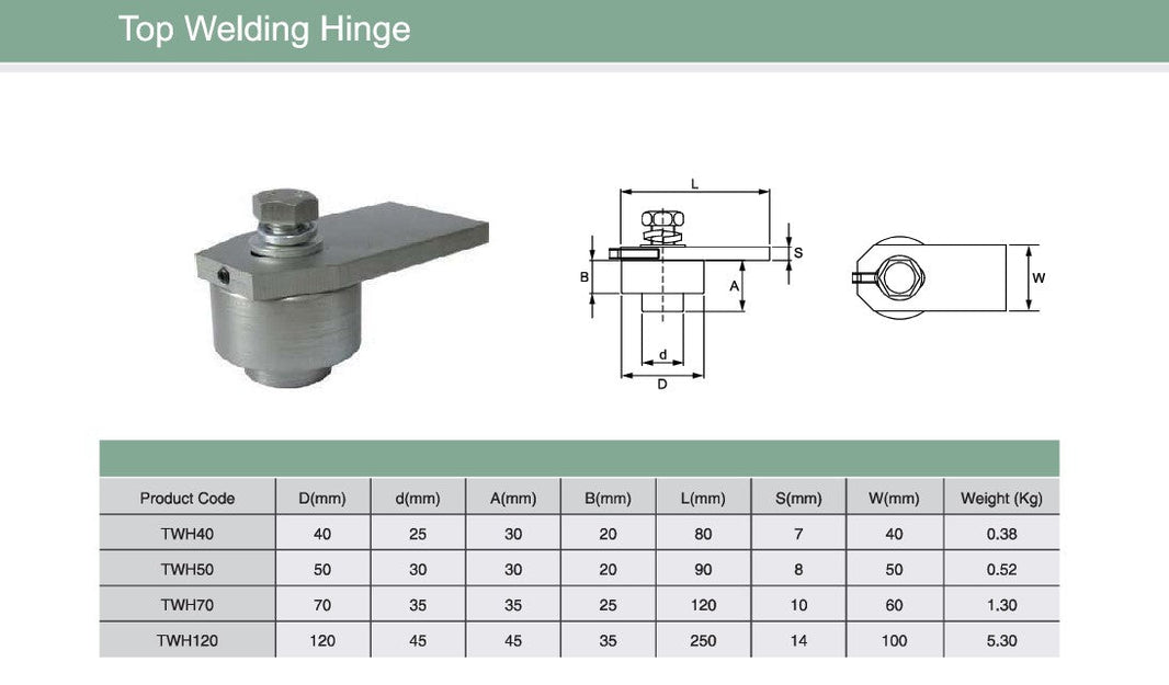 Top Welding Hinge Tunable | Model # TWH ( Pack of 100 )-Taimco