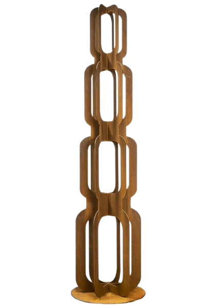 Totem Groove Sculpture - Large Outdoor Sculpture - Metal Art Decorative Peace | Metal Art Accent - Model # MA1155