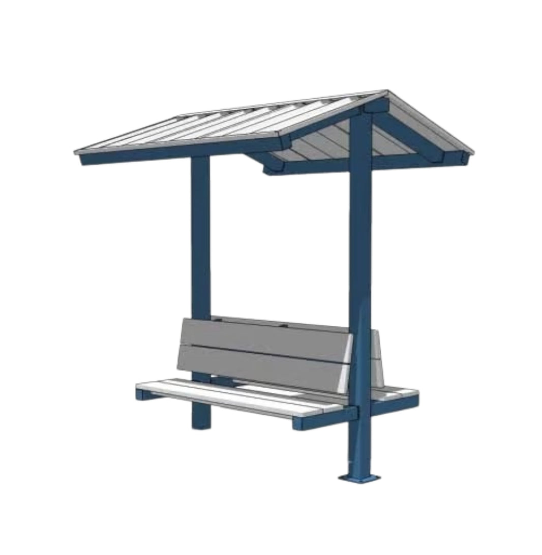 Modern Square Roof Micro Transit Shelter Unit Model SGMS
