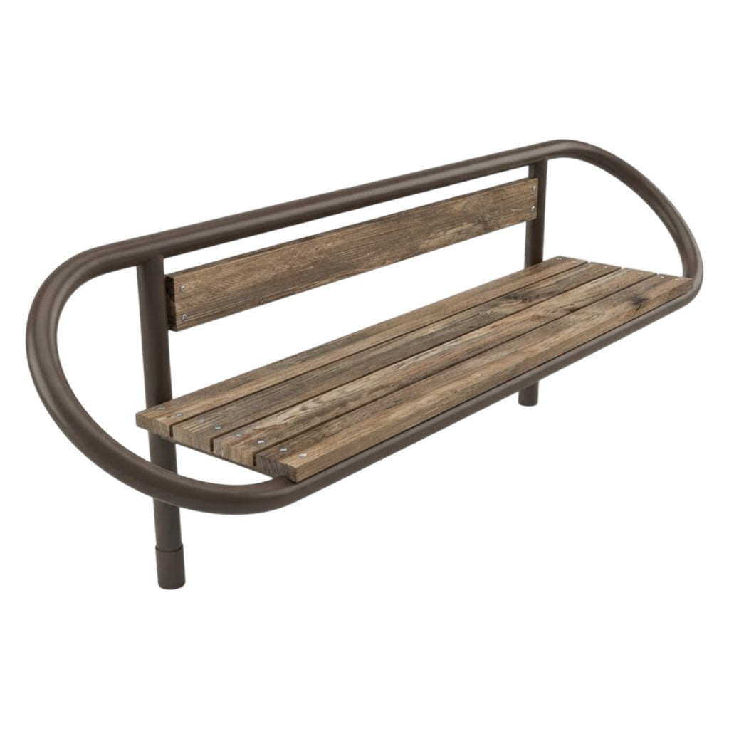 Oval Loop‑Frame Bench with Hardwood Slats | Model MB2085