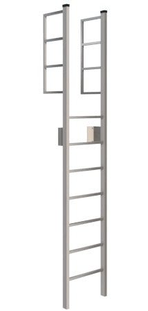 Tubular Rail Low Parapet Access Ladder with Roof over Rail Extensions | Model # SL1480-Taimco