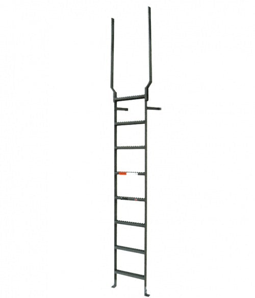 Tubular Rail Low Parapet Access Metal Ladder with Walk Through Rail Extensions | Model # SL1478-Taimco