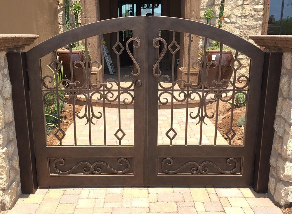 Unique A-Shape Top Design Fence Metal Garden Gate | Classic Fabrication Metal Back Yard Gate | Made in Canada – Model # 330-Taimco