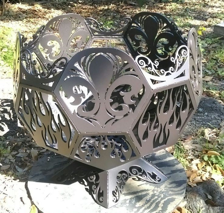 Unique Custom Design Portable Outdoor Fire Pit | Heavy Duty High Heat Black Steel Fire Pit Bowl | Made in Canada – Model # WBFP663-Taimco