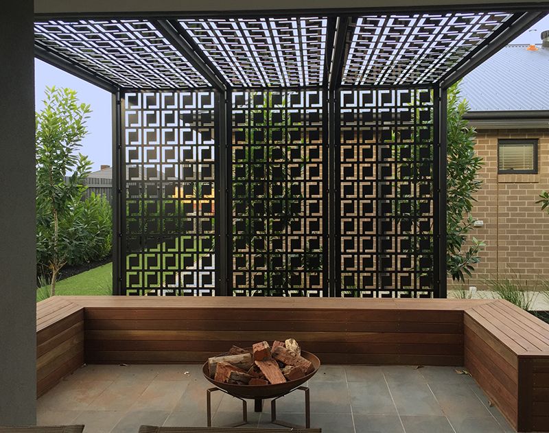 Unique Laser Cut Sensational Outdoor Sunshade Screen | Beautiful Decorative Metal Privacy Panel | Made in Canada – Model # PP585-Taimco