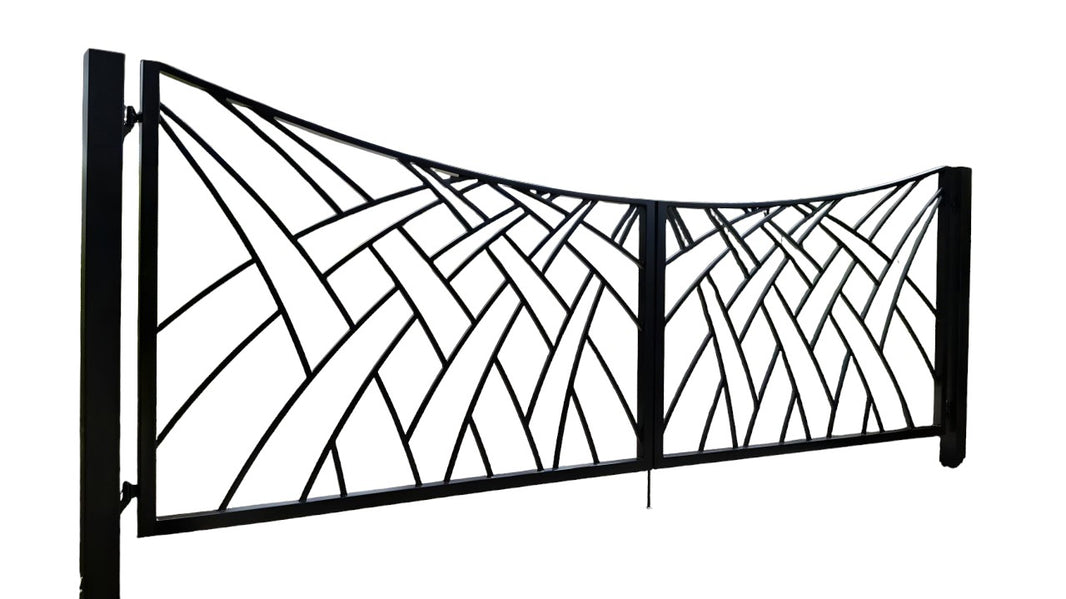 Unique Laser Cutout Driveway Gate | Sturdy Steel Construction Heavy Duty Entrance Gate | Made in Canada – Model # 131
