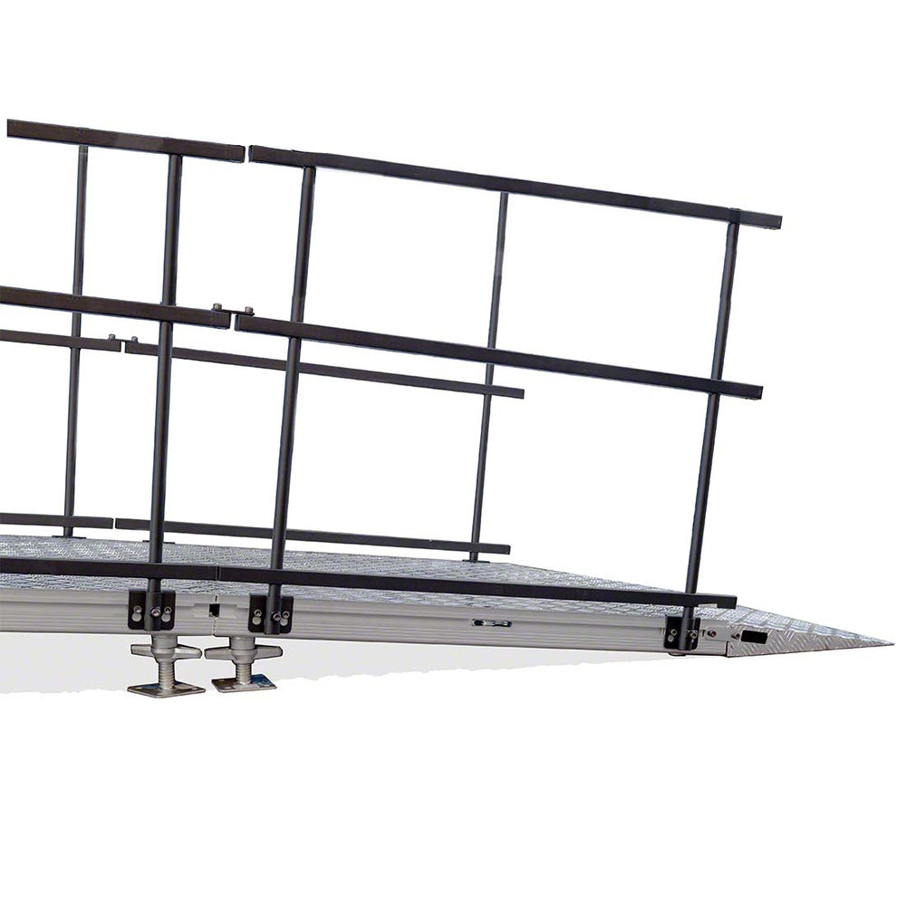 Universal Straight ADA Wheelchair Ramp for 16" Height Stages With Landing Model USADASLWCR16-Taimco