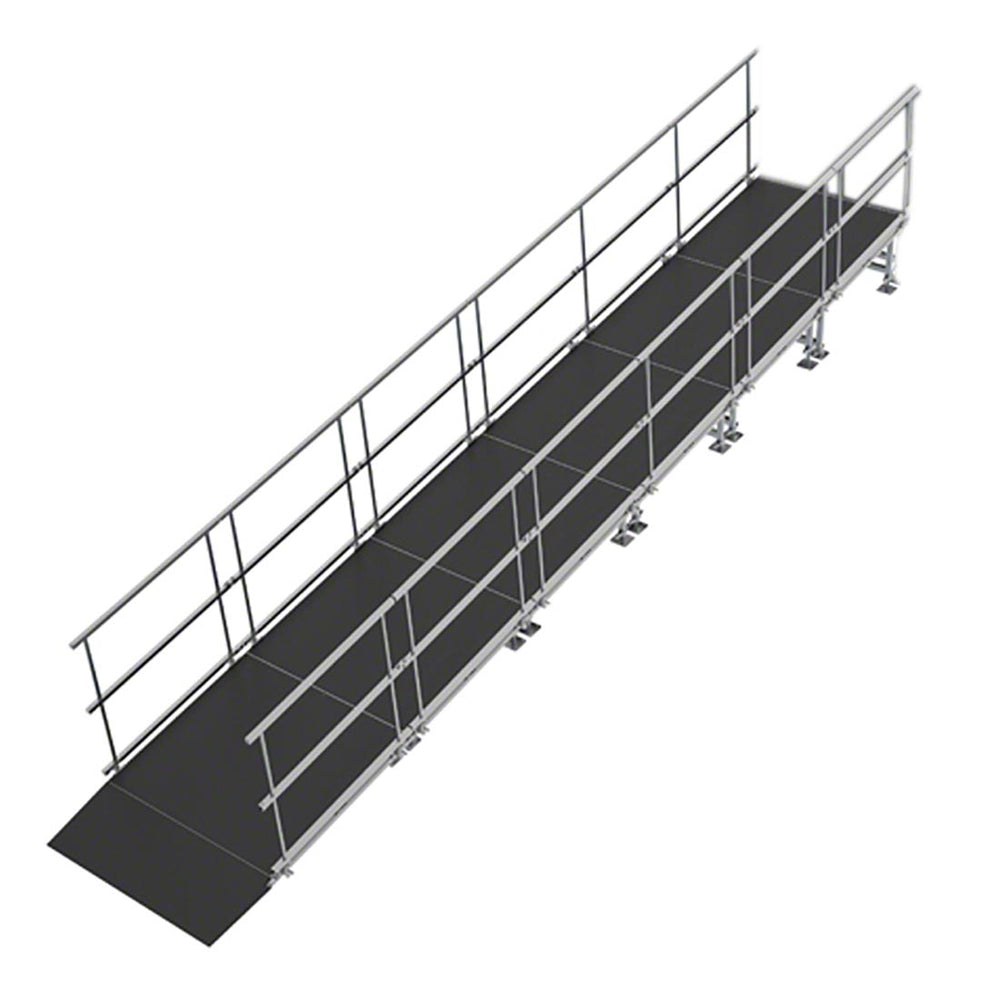 Universal Straight ADA Wheelchair Ramp for 24" Height Stages Model USADASWCR24-Taimco