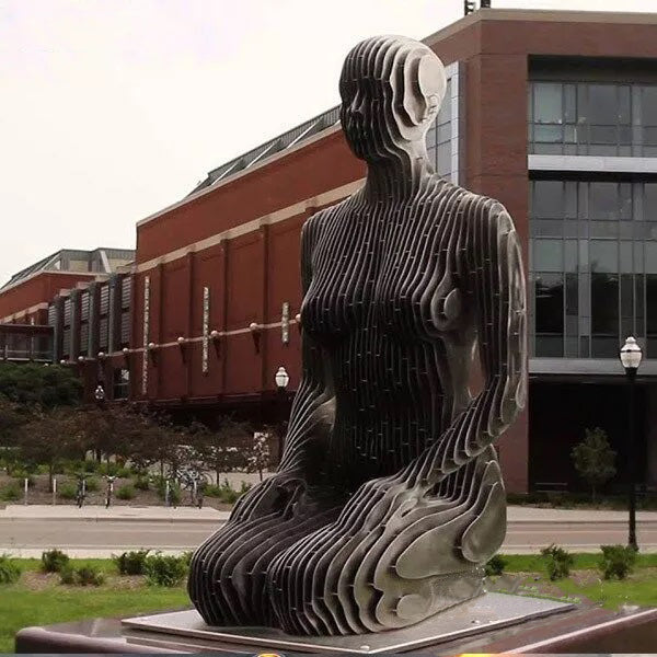 Urban Street Modern Abstract Metal Disappear Sculpture #MSC1336-Taimco