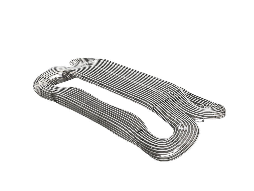 Waved Benchmark Formed From Rounded Stainless Steel Bars and Tubes | Model COLL1698-Taimco