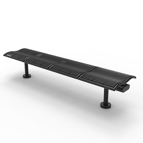 Waved Modular Outdoor Metal Bench Without Back | Model COLL1705-Taimco