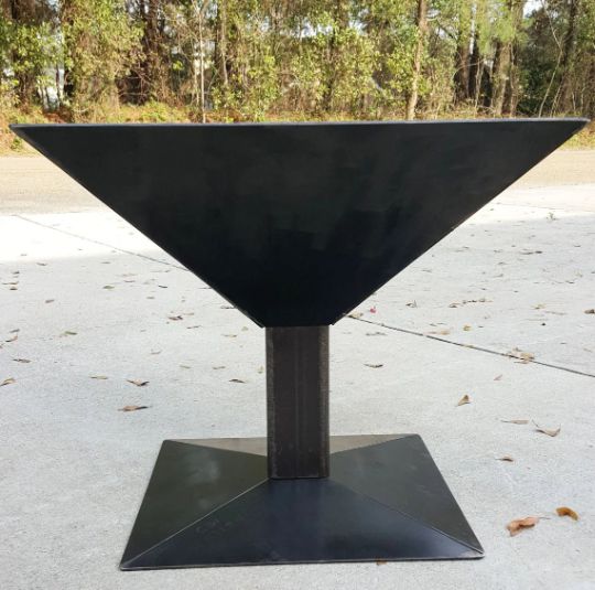 Wine Glass Design Square Fire Pit | Portable Solid Steel Fire Wood Bowl |Made in Canada – Model # WBFP650-Taimco