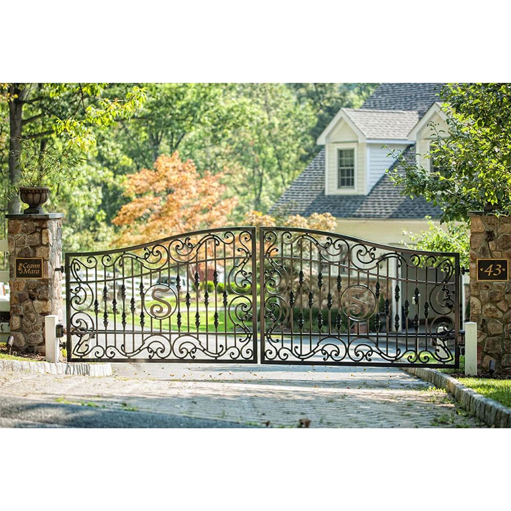 Dual Swing Classic Spiral Entry Gate | Custom Fabrication Heavy Duty Driveway Gate | Made in Canada – Model # 187