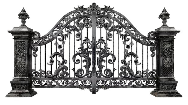 Luxurious Ornate Iron Driveway Gate – Decorative Scrollwork & Elegant Design Model # 703