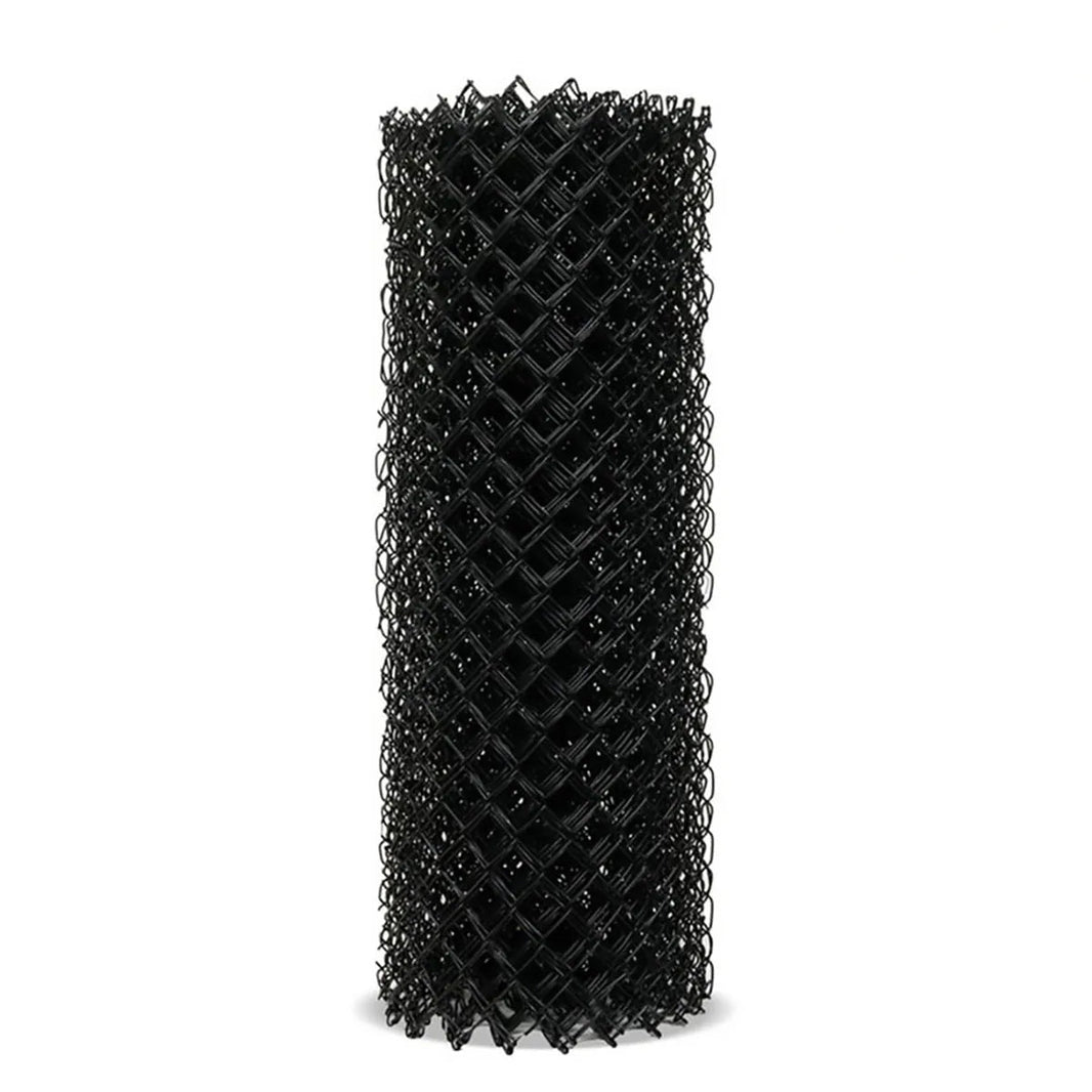 8 Gauge x 2" PVC Coated Black - Chain Link Fence Fabric Brown, and Green 50' Rolls – Model CLFF871-2IN-Taimco