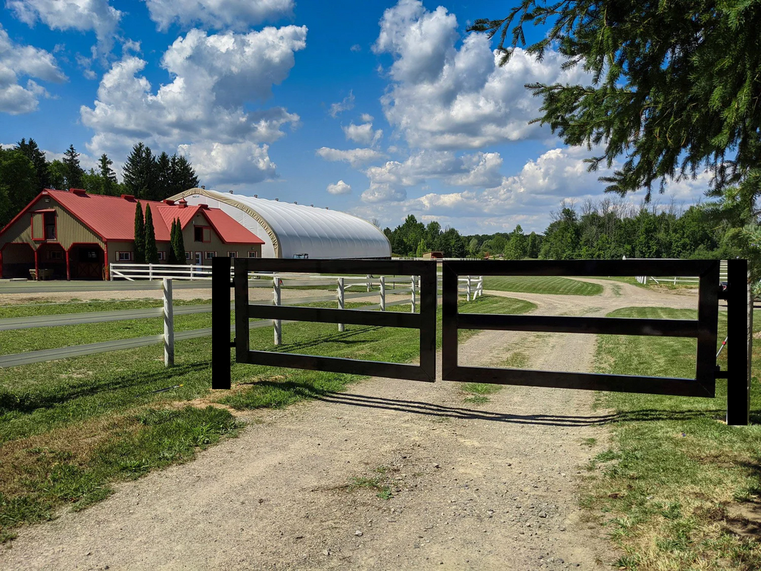 Gorgeous Residential &amp; Ranch Gorgeous &amp; Simple Metal Driveway Gate – Farms Gates | Heavy Duty Entrance Gate| Made in Canada– Model # DWG858