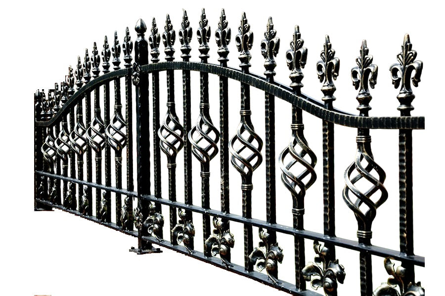 Wrought Iron all Top & Garden Railing - Wrought Iron Fence | Heavy Duty Metal Fence | Made in Canada – Model # FP925