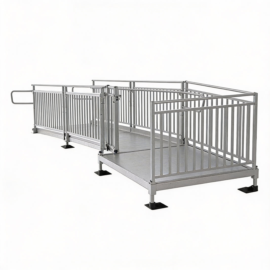 Aluminum Pathway Ramp with Guard Rail  Model ALRWGR