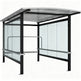 TAIMCO shopping cart shelter with curved translucent roof and full glass side panels.