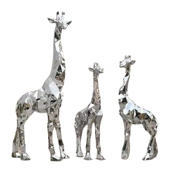 Large Geometric Metal Giraffe Sculpture Square Decor Model # MSC1259