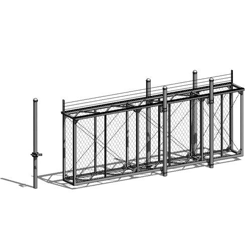 Box Frame Top Cantilever Slide Aluminum Gate - Chain Link Model BFCSGO727