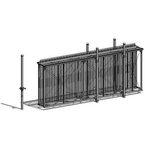 Ornament Box Frame Top Cantilever Slide Aluminum Gate Panel Model BFCSGO728