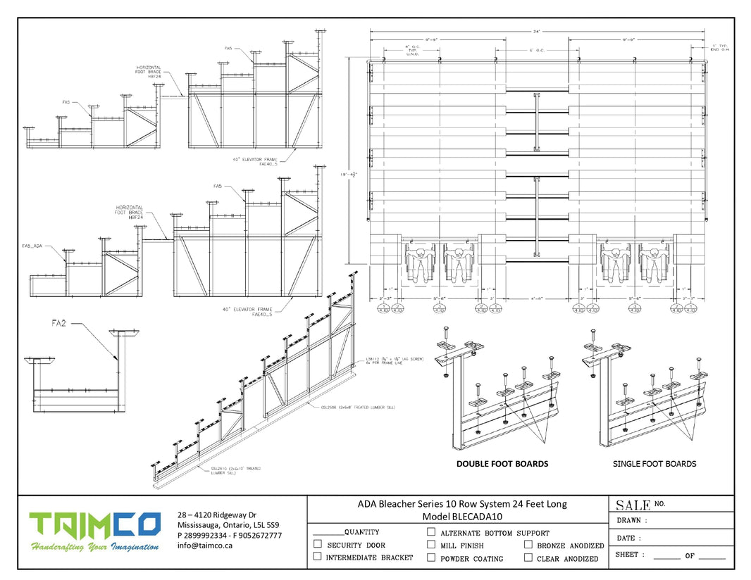 ADA Bleacher Series 10 Row System - Model BLECADA10