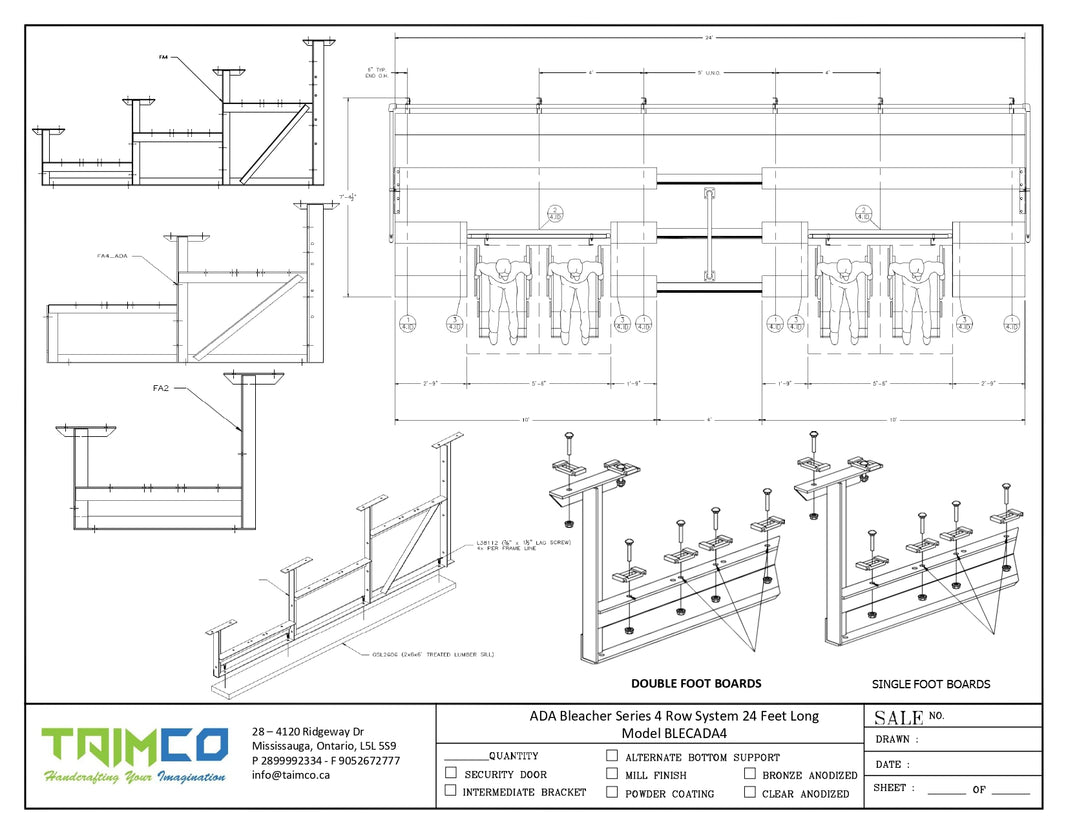 ADA Bleacher Series 4 Row System - Model BLECADA4