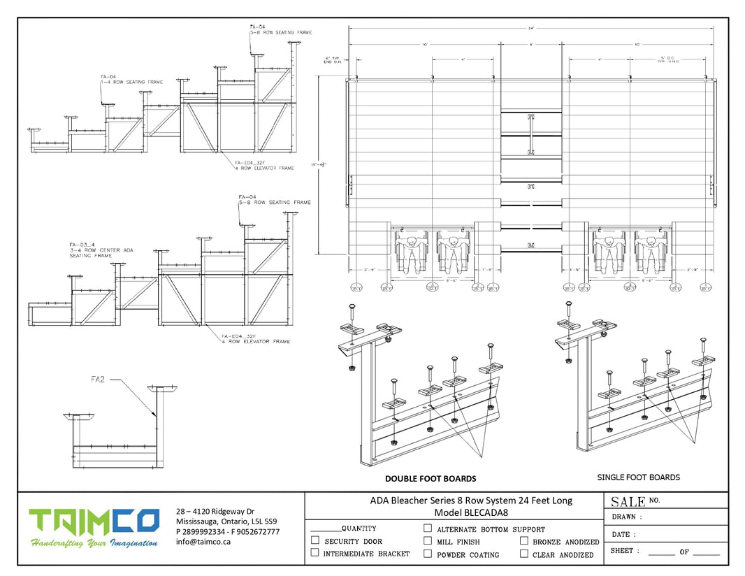 ADA Bleacher Series 8 Row System - Model BLECADA8