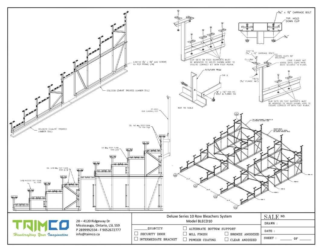 Deluxe Series 10 Row Bleachers System - Model BLECD10