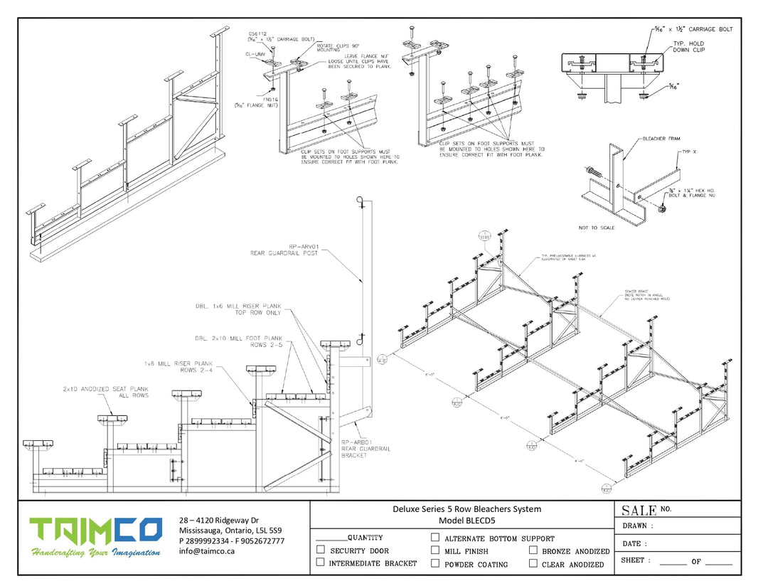 Deluxe Series 5 Row Bleachers System - Model BLECD5