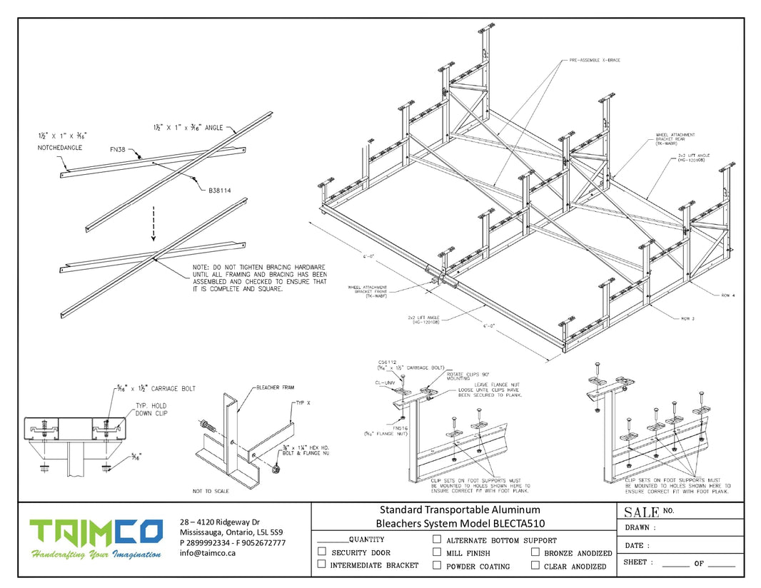 Standard & Preferred Transportable Aluminum Bleachers System - Model BLECTA510