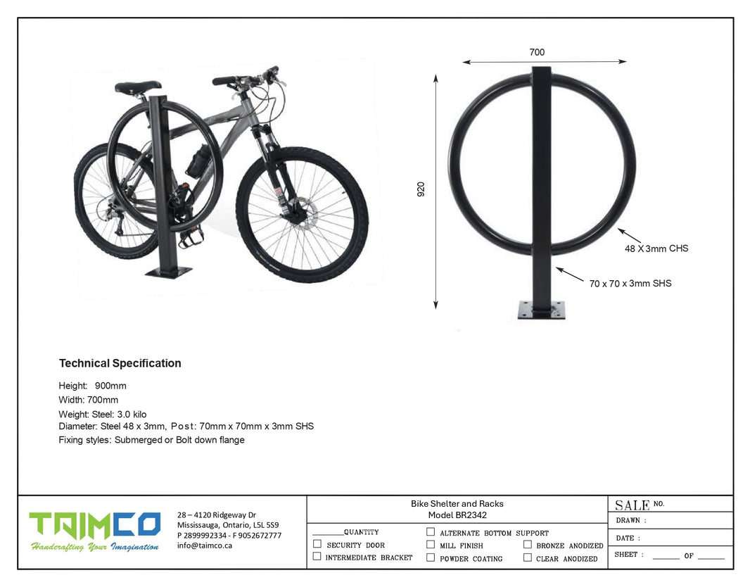 Hitch Bike Rack, 2 Bike Capacity | Double Sided | Inground Mount | Model # BR2342