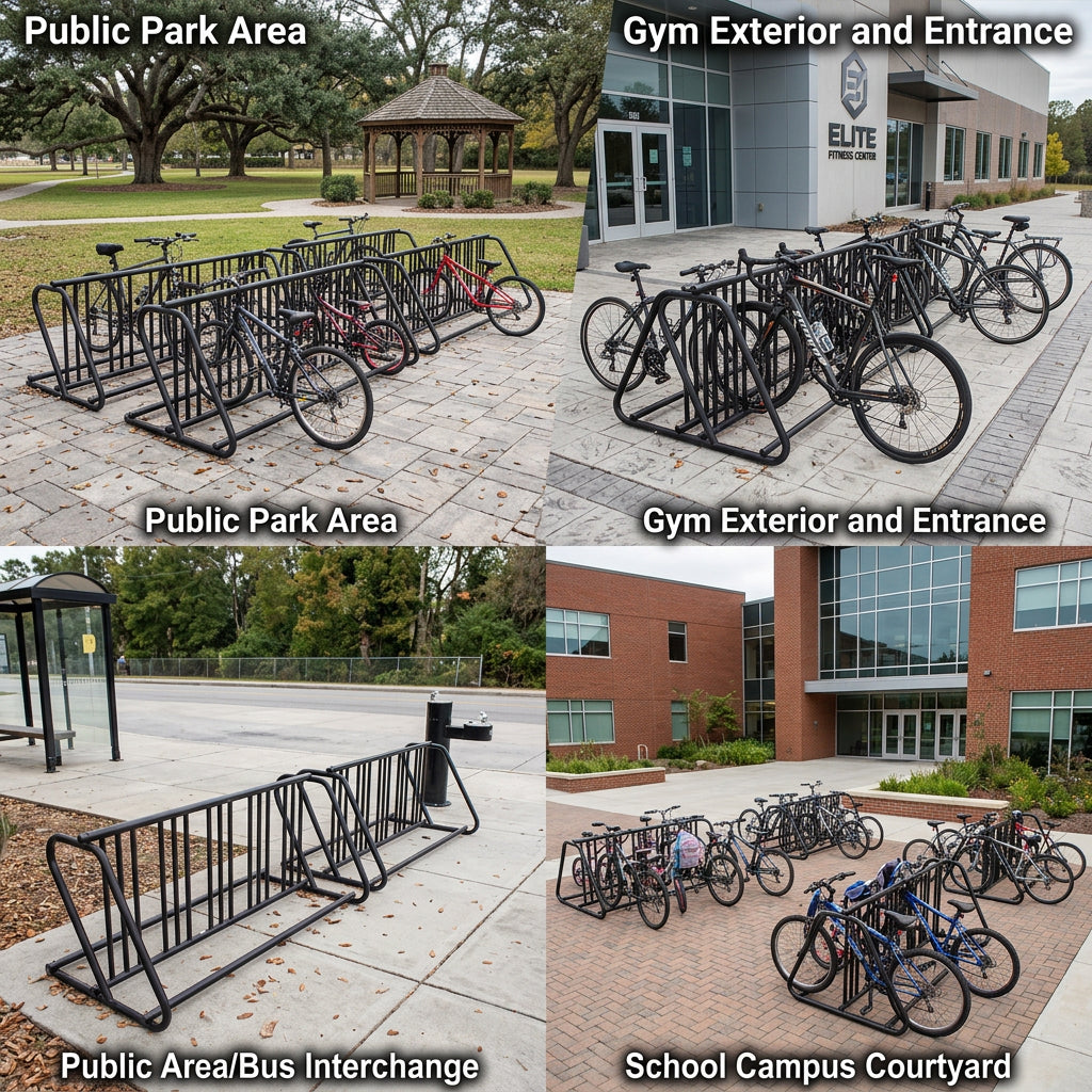 Retrospect Commercial Bicycle Parking Stand | Single & Double Sided 6 or 12 Bikes | Model # BR2346