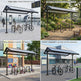 Four different locations with bicycle racks and shelters: train station, park, school, and sports community.