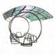 Circular metal structure with a glass canopy on a white background