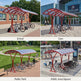 Red bicycle shelter in various locations including a school, gym, public park, and public area/square.