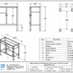 Technical drawing of a metal outdoor animal resistant food locker with dimensions and specifications.