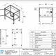 Technical drawing of a metal outdoor animal shelter with dimensions and specifications.
