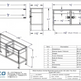 Technical drawing of a metal outdoor animal food locker with dimensions and specifications.