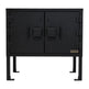 Black metal cabinet with 'Taimco' branding on a white background
