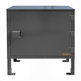 Gray metal cabinet with a blue top on a white background