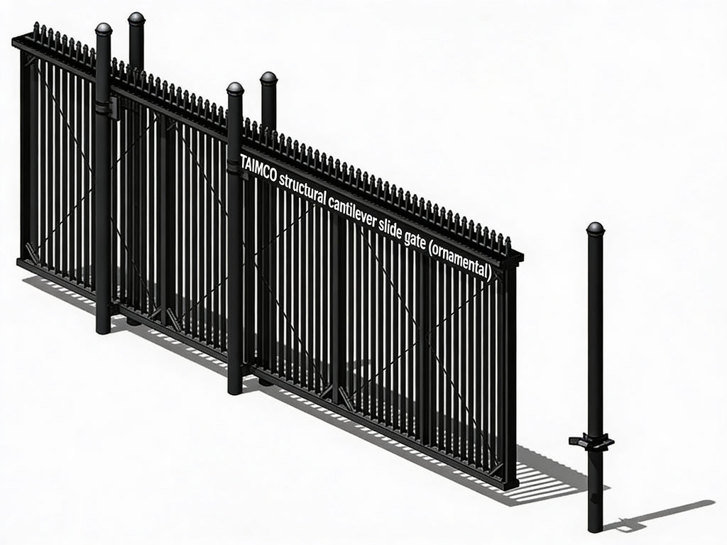 Structural Cantilever Slide Gate - Ornamental Pickett - Model BSCSGO73