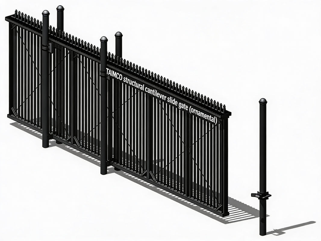 Structural Cantilever Slide Gate - Ornamental Pickett - Model BSCSGO732